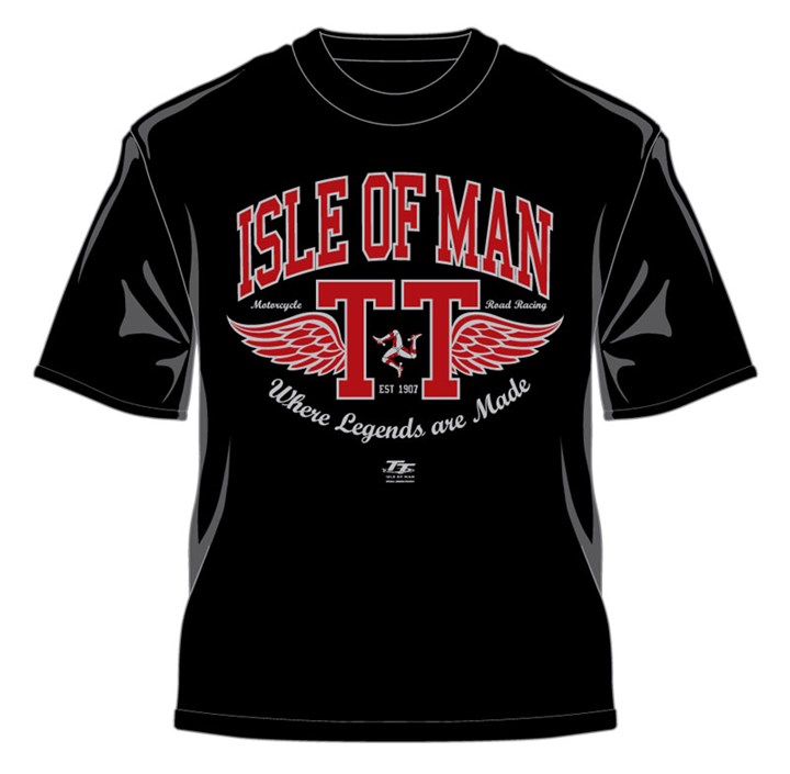 TT  Retro T-Shirt Red Wings Black - click to enlarge