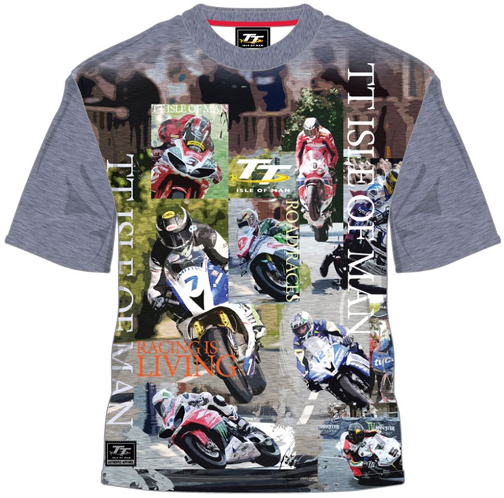TT All Over Print IOM Racing Is Living T Shirt - click to enlarge