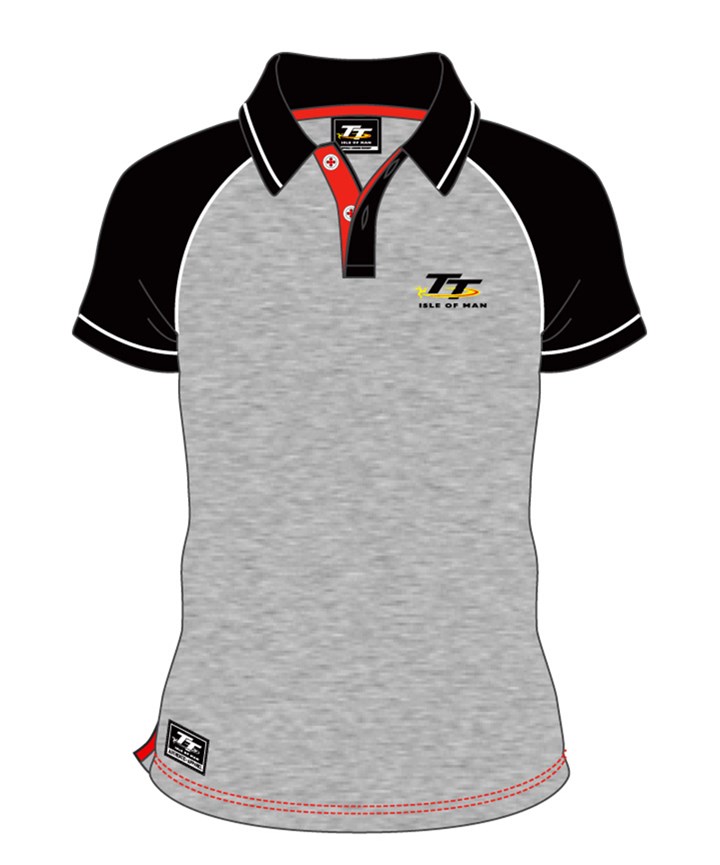 TT Grey Polo Black Sleeves - click to enlarge