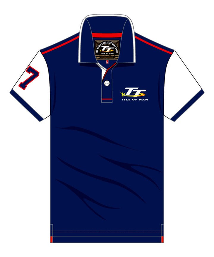 TT Blue Polo White Sleeves - click to enlarge