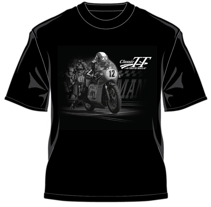 Classic TT Bike print T-shirt - Black - click to enlarge
