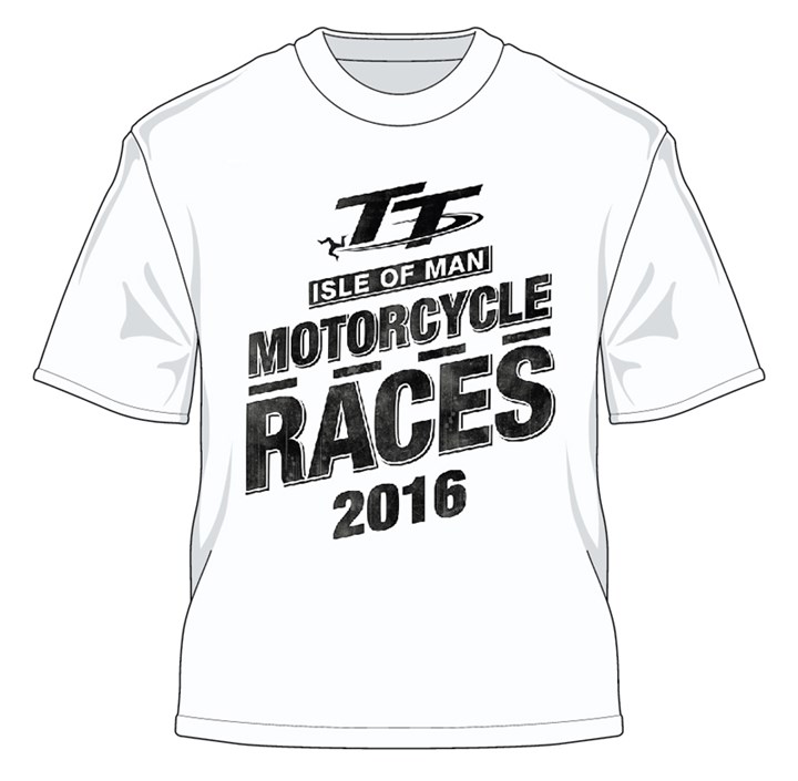 Isle of Man Motorcycle Races 2016 T-Shirt White - click to enlarge