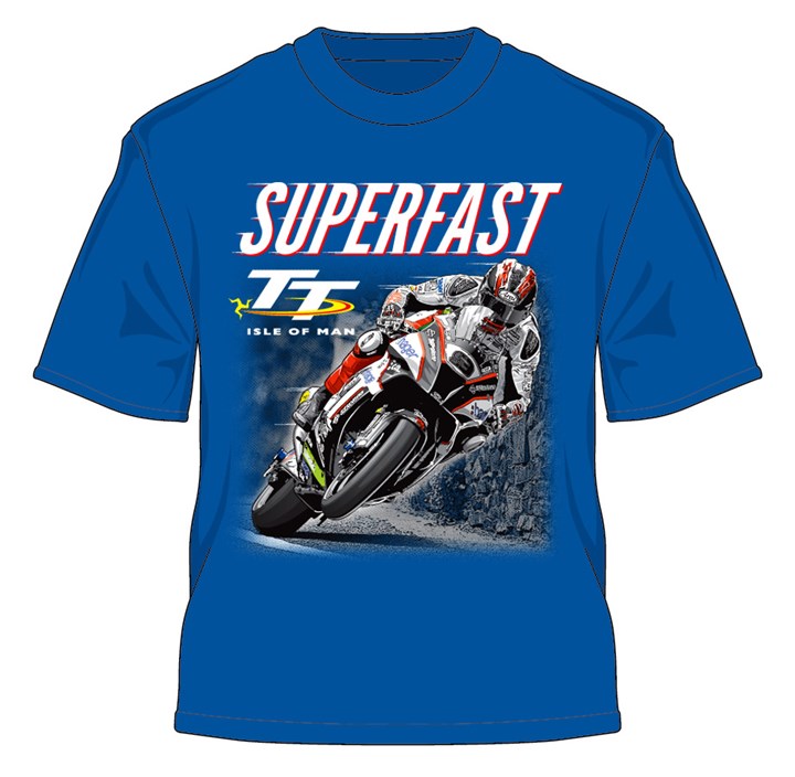 TT Superfast Ian Hutchinson Childs T-Shirt Royal Blue - click to enlarge