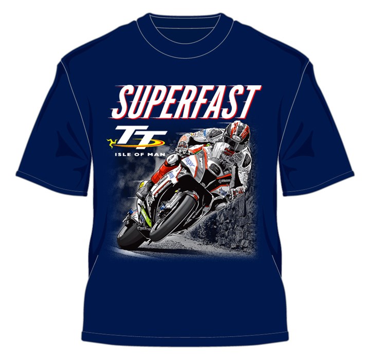 TT Superfast Ian Hutchinson Childs T-shirt Navy - click to enlarge