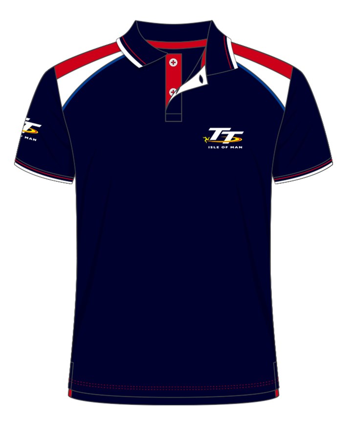TT Polo Navy, with Red/White Shoulder - click to enlarge