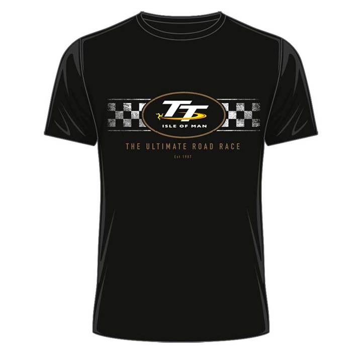 TT 2018 TT Logo Check Design T-Shirt Black - click to enlarge