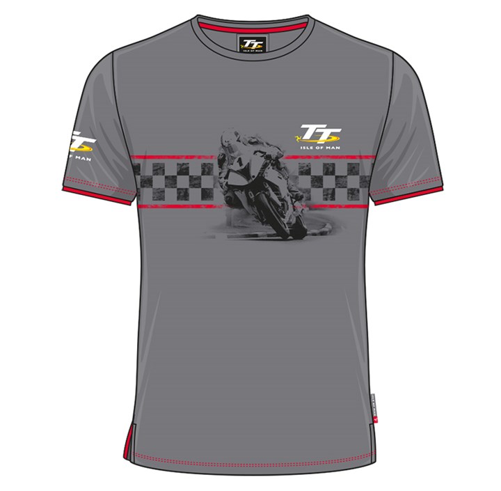 TT Custom T-Shirt Grey,Red Trim - click to enlarge