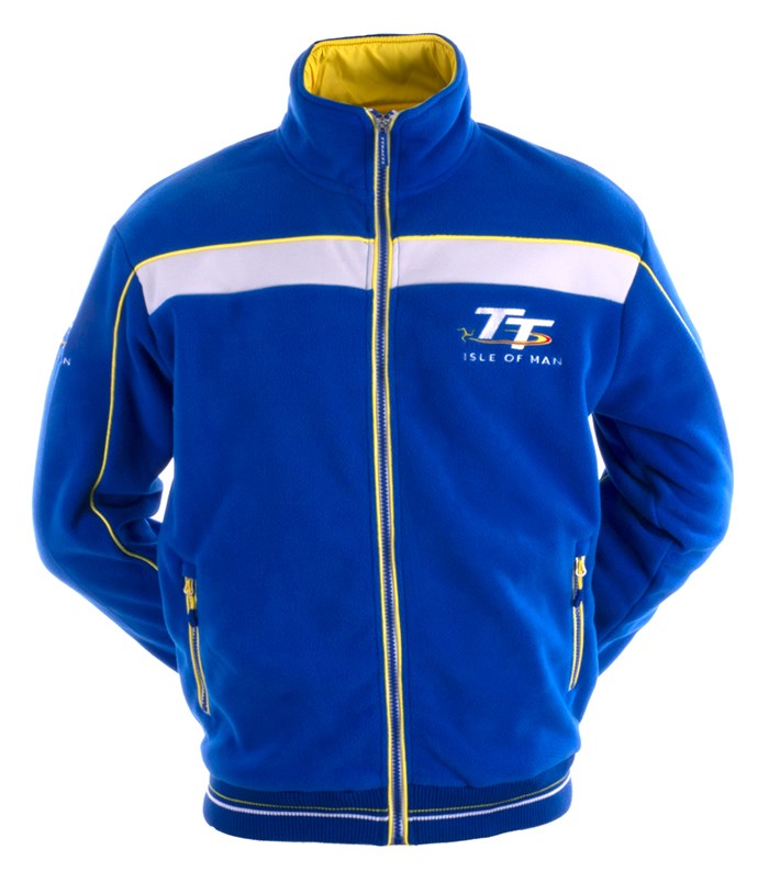 TT Fleece, Blue & White, Yellow Stripe - click to enlarge
