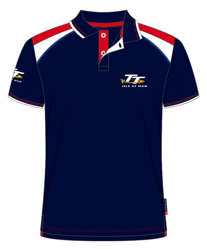TT Polo Navy, Red and White Shoulder - click to enlarge