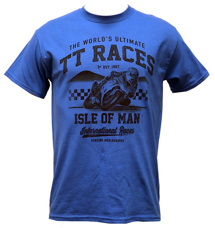 The Worlds Ultimate TT Races Est 1907 T- Shirt Royal Blue - click to enlarge