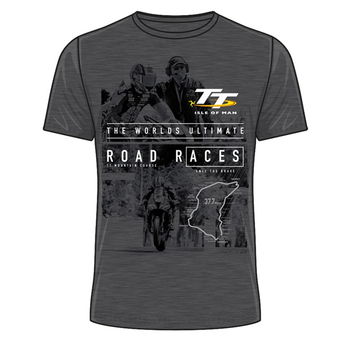 TT Start Line Ultimate Road Races T-Shirt Dark Heather - click to enlarge