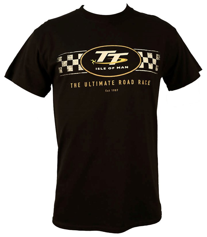 TT Logo Check Design T-Shirt Black - click to enlarge