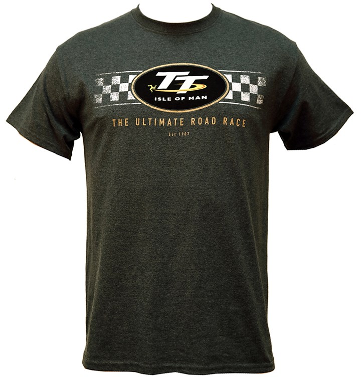 TT Logo Check Design T-Shirt Dark Heather - click to enlarge