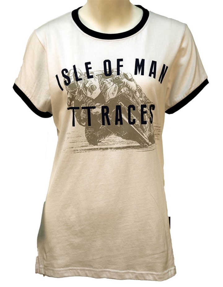 TT Ladies Vintage T-shirt White - click to enlarge