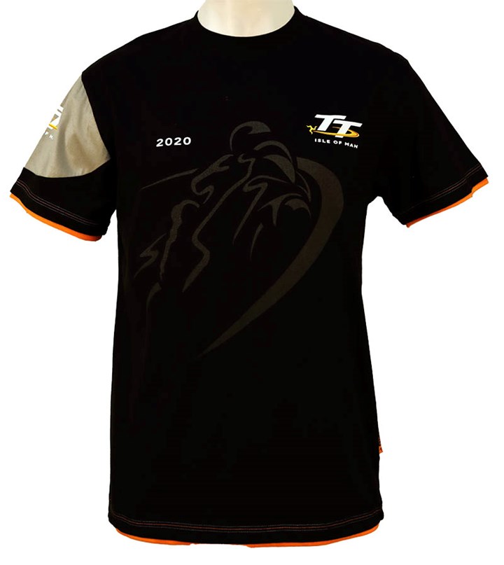 TT 2022 Custom Shadow Bike T-Shirt with Orange Trim - click to enlarge