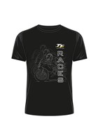 TT Races Mirrored Bike T Shirt Black