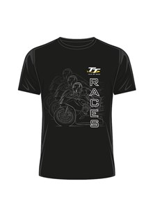 TT Races Mirrored Bike T Shirt Black