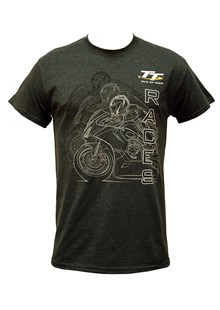 TT Races Mirrored Bike T Shirt Dark Heather