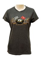TT 2020 Ladies Gold Bike T-Shirt Dark Heather