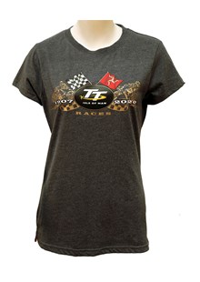 TT 2020 Ladies Gold Bike T-Shirt Dark Heather