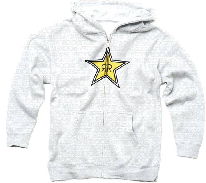 Rockstar Writing on the Wall Full Zip Hoodie White - click to enlarge