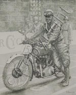 Jimmmy Simpson 1924 Rudge Etching