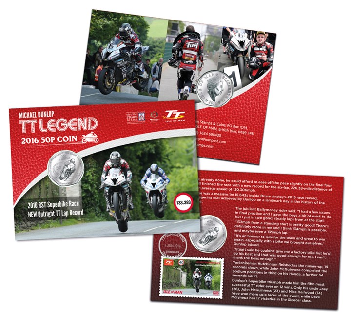 Michael Dunlop Special Gift Pack Isle of Man TT Legends 2016 50p Coin