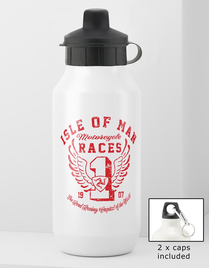 Isle of Man Road Races Distressed Wings Bottle