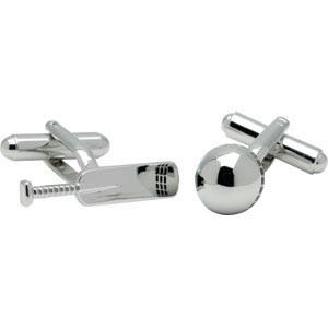 Bat & Ball Chrome Cufflinks