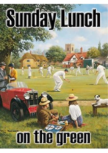 Sunday Lunch On The Green Metal Sign Large