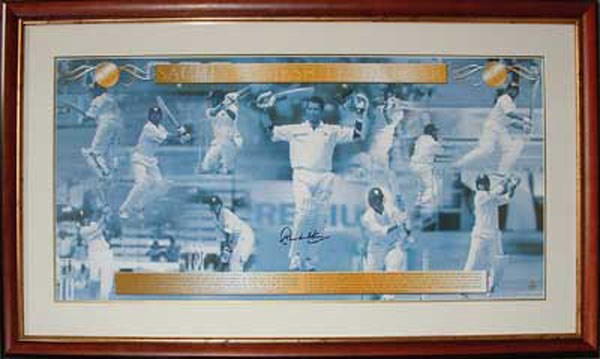 Sachin Tendulkar Limited Edition 1000 Blue Sepia Signed Print