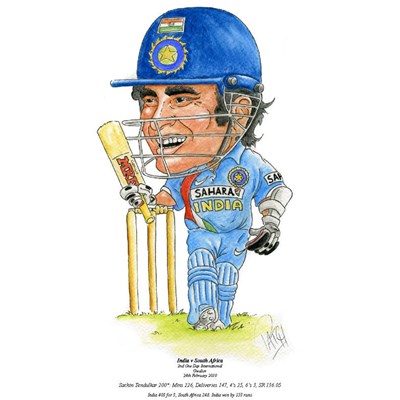 Sachin Tendulkar 200 Not Out A3 Print : Duke Video Sachin Tendulkar 200 Not Out A3 Print : Duke Video
