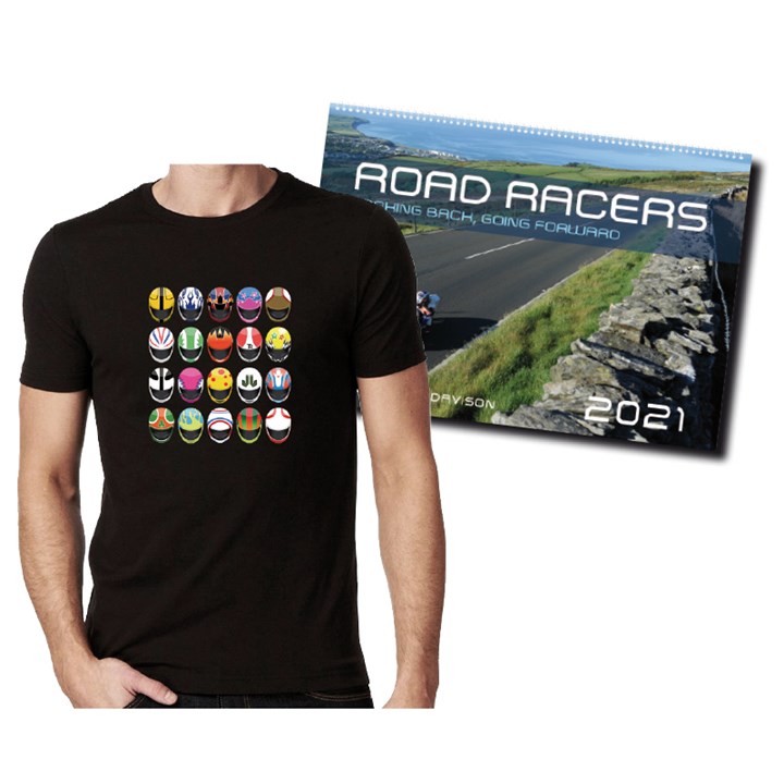 Road Racers 2021 Calendar and  Modern Helmets T-Shirt - click to enlarge