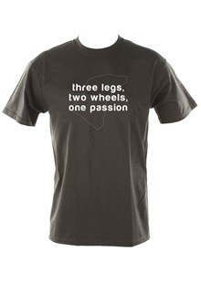 Three Legs Two Wheels One Passion T-Shirt Slate