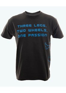 Three Legs Two Wheels One Passion T-Shirt Slate/Blue
