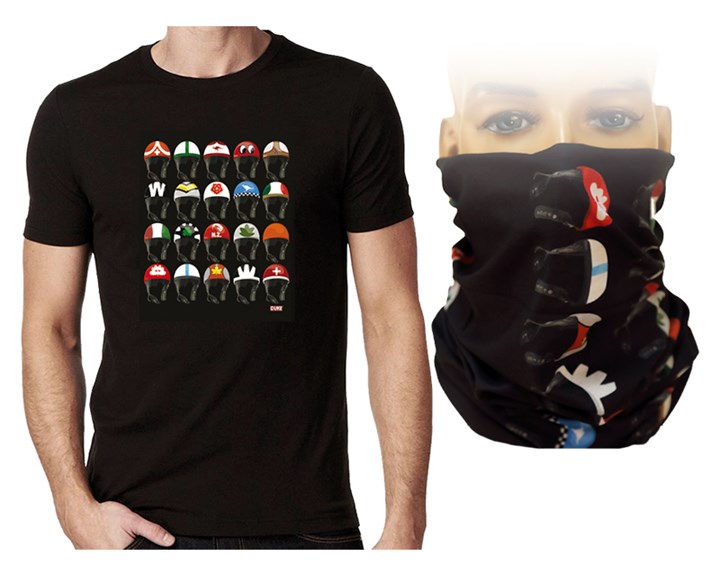 Classic Helmets T-Shirt Black with Free Neckwarmer - click to enlarge