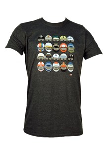 Grand Prix Helmets T-Shirt, Grey Marl