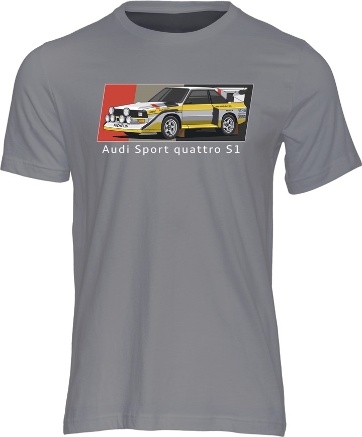 Group B Monster Audi Quattro S1 T-shirt Charcoal - click to enlarge