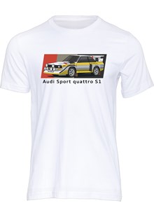 Group B Monster - Audi Quattro S1 T-shirt, White
