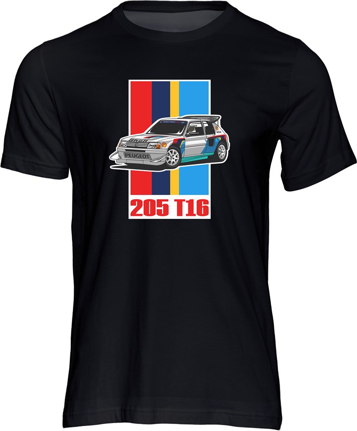 Group B Monster - Peugeot 205 T16 T-shirt, Black - click to enlarge