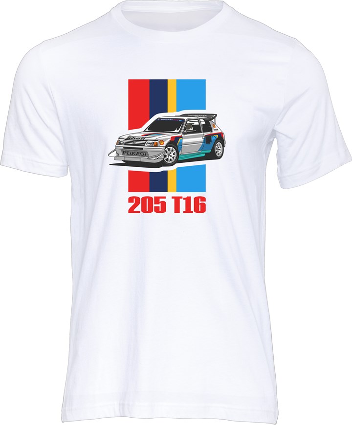 Group B Monster - Peugeot 205 T16 T-shirt, White - click to enlarge