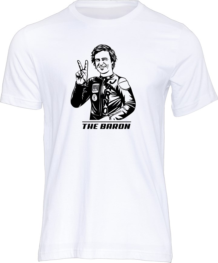 Jarno Saarinen The Baron T-shirt White - click to enlarge