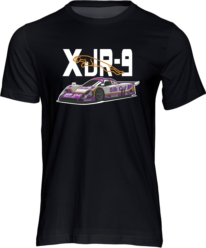 Jaguar XJR9 Group C Car T-shirt Black - click to enlarge