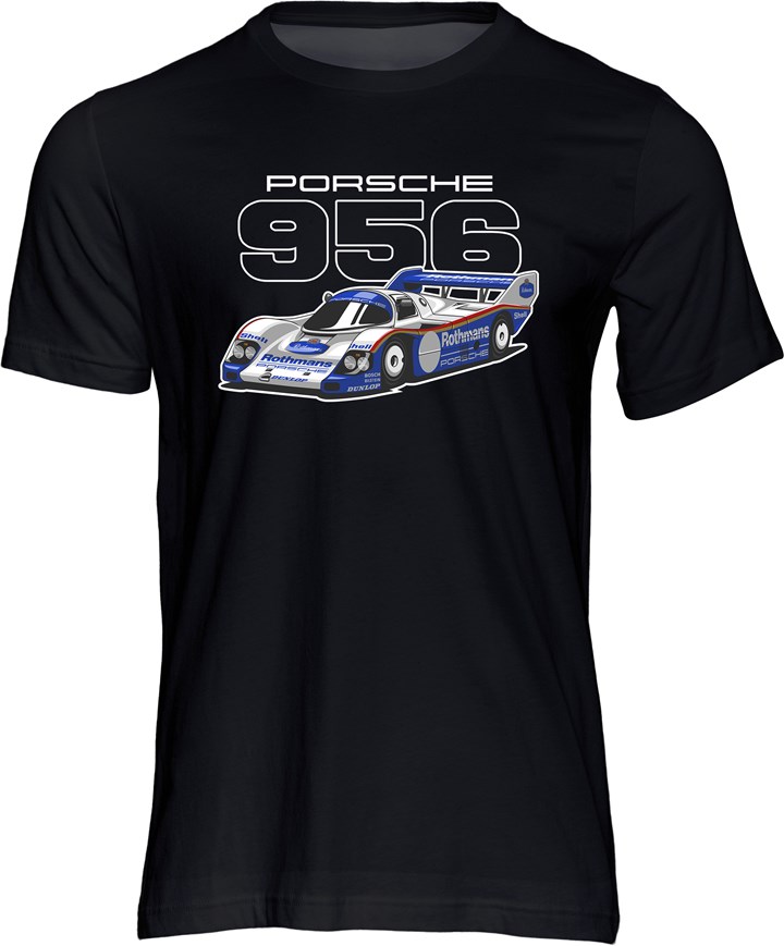Porsche 956 Group C Car T-shirt Black - click to enlarge