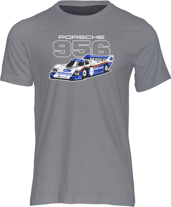 Porsche 956 Group C Car T-shirt Charcoal - click to enlarge