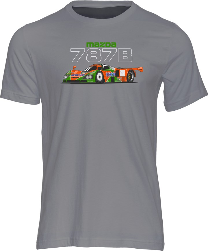 Mazda 787B Group C Car T-shirt Charcoal - click to enlarge