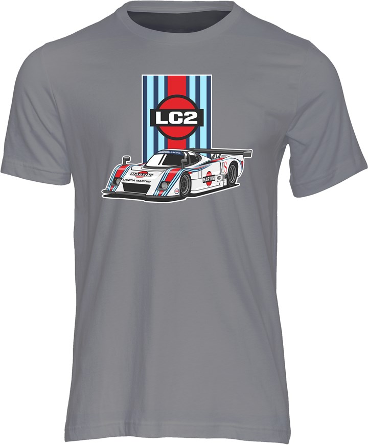 Lancia LC2 Group C Car T-shirt Charcoal - click to enlarge