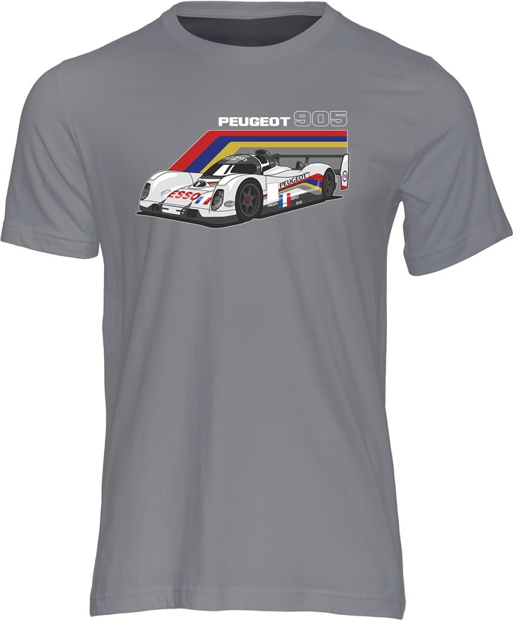 Peugeot 905 Group C Car T-shirt Charcoal - click to enlarge