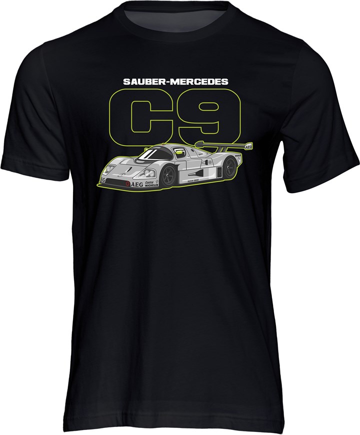 Sauber Mercedes C9 Group C Car T-shirt Black - click to enlarge
