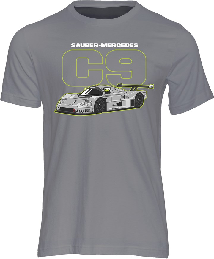 Sauber Mercedes C9 Group C Car T-shirt Charcoal - click to enlarge